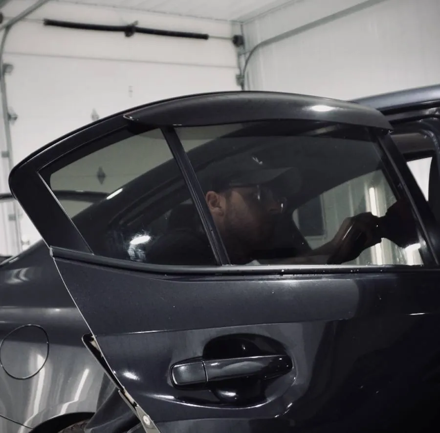 Window tint installation process at No Limit Tint Feasterville Trevose PA